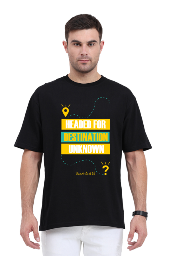 Wanderlust 69 - Destination Unknown - Men's Oversized T-Shirt - Image 8
