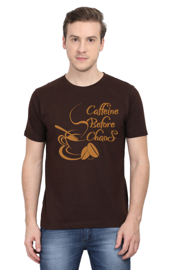 Round Neck T-Shirt - Java 69 - Caffeine Before Chaos - Image 5