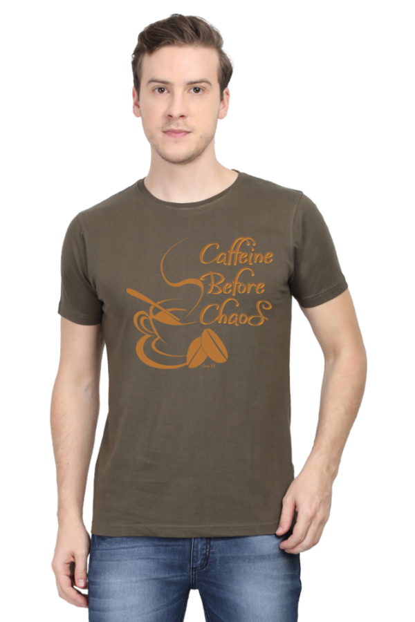 Round Neck T-Shirt - Java 69 - Caffeine Before Chaos - Image 2