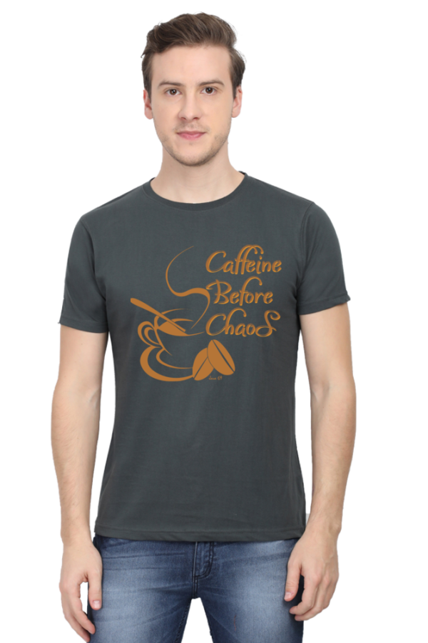 Round Neck T-Shirt - Java 69 - Caffeine Before Chaos - Image 3