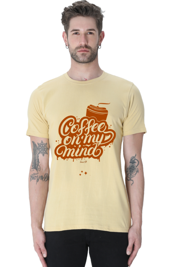 Round Neck T-Shirt - Coffee - Beige