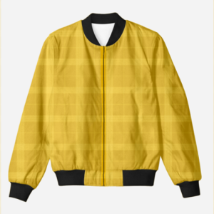 Retro Check - Unisex All Over Printed Bomber Jacket – Mustard