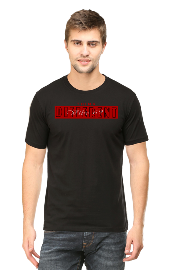 Round Neck T-Shirt - Think Different - Black