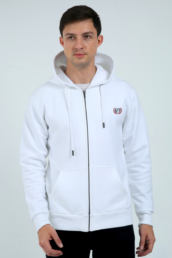 Insignia - Unisex Zipped Hoodie - White - Image 2