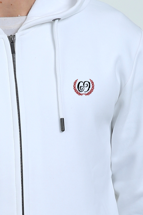 Insignia - Unisex Zipped Hoodie - White - Image 3