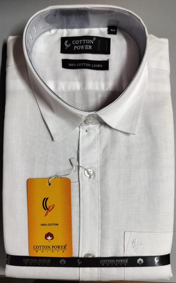 Cotton Power - Men's Premium Cotton-Linen Formal Shirt - Image 2