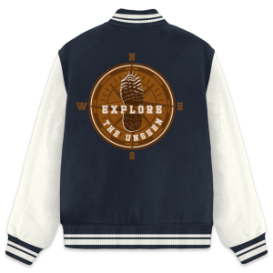 Wanderlust 69- Explore the Unseen - Unisex Varsity Jacket