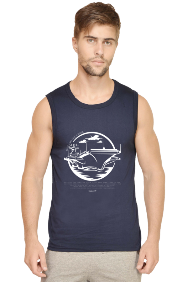Sleeveless T-Shirt Buzzing The Tower - Navy Blue
