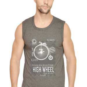 Sleeveless T-Shirt - High Wheel - Charcoal Melange