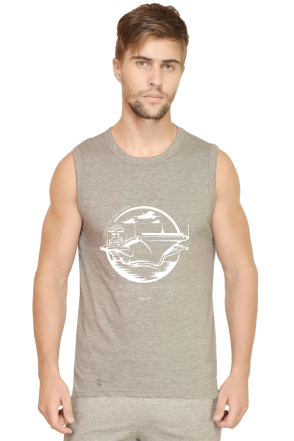 Sleeveless T-Shirt Buzzing The Tower - Grey Melange