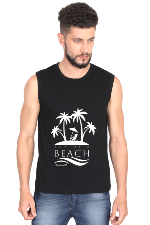 Sleeveless T-Shirt Sun of a Beach - Black