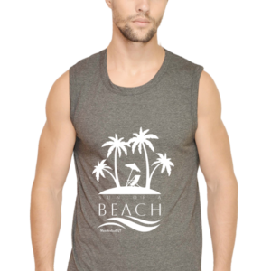 Sleeveless T-Shirt Sun of a Beach - Charcoal Melange