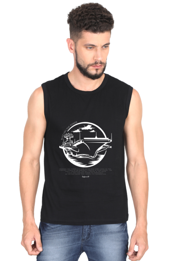Sleeveless T-Shirt Buzzing The Tower - Black