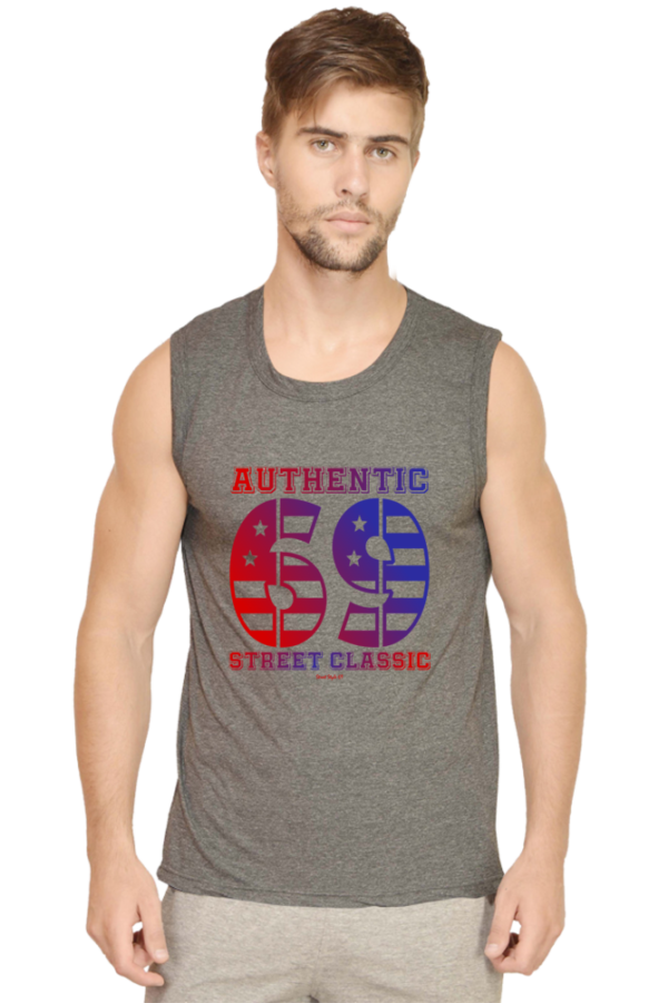 Sleeveless T-Shirt - Charcoal Melange