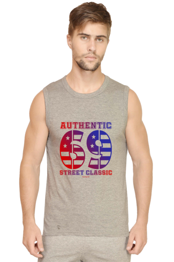 Sleeveless T-Shirt - Grey Melange