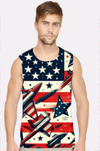 Sleeveless AOP T-Shirt - Star N Stripes - 3
