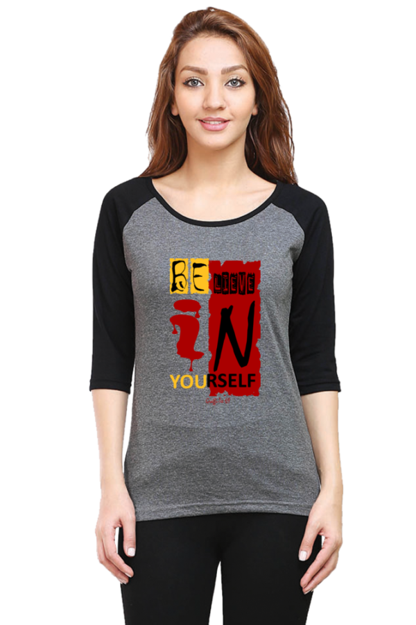 3/4 Sleeve Raglan T-Shirt - Believe In Yourself - Image 4