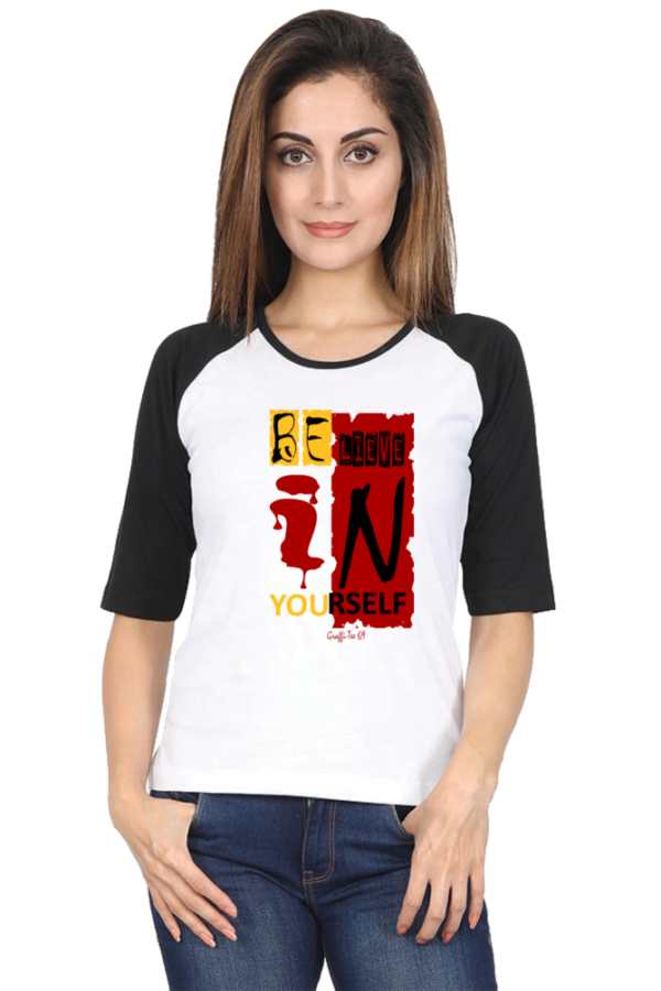 3/4 Sleeve Raglan T-Shirt - Believe In Yourself - Image 3