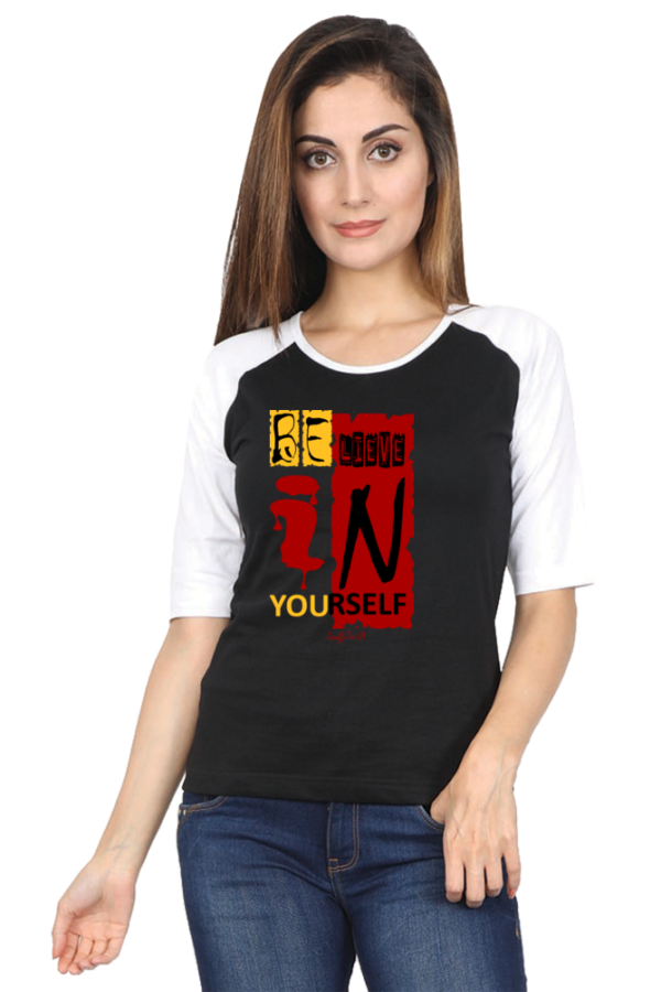 3/4 Sleeve Raglan T-Shirt - Believe In Yourself - Image 2