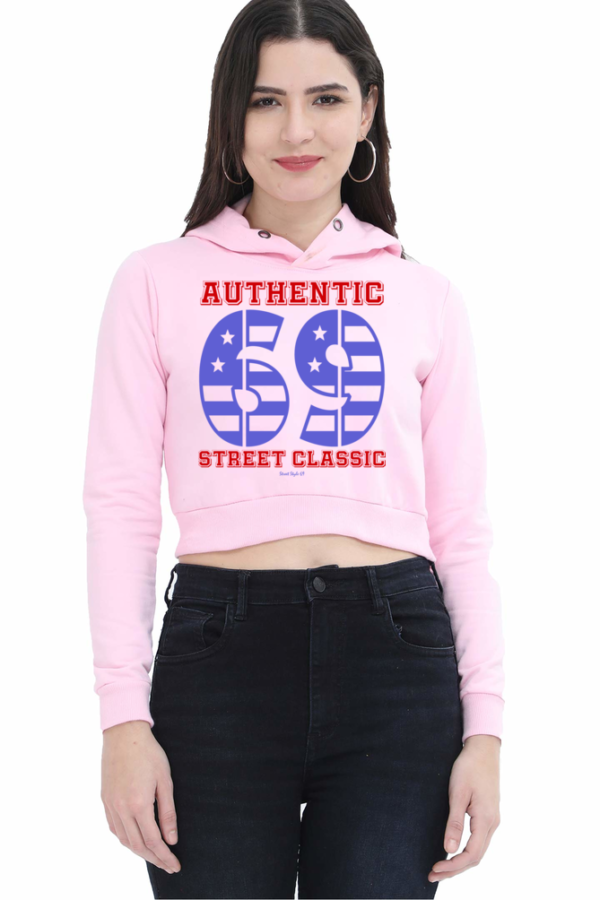 Authentic Street Style Cropped Hoodie - Baby Pink
