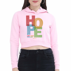 Cropped Hoodie - Hope - Baby Pink