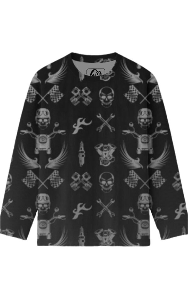 Biker Sweatshirt - Motif - Charcoal