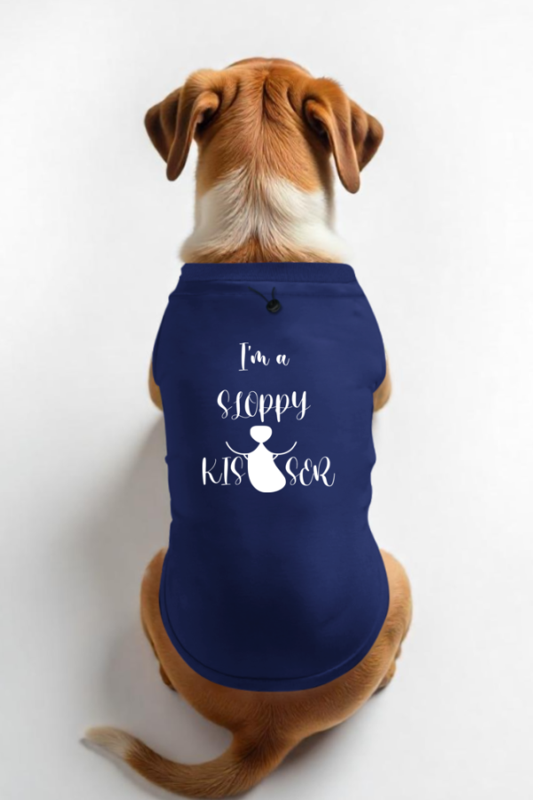Dog T-Shirt - Sloppy Kisser - Royal Blue