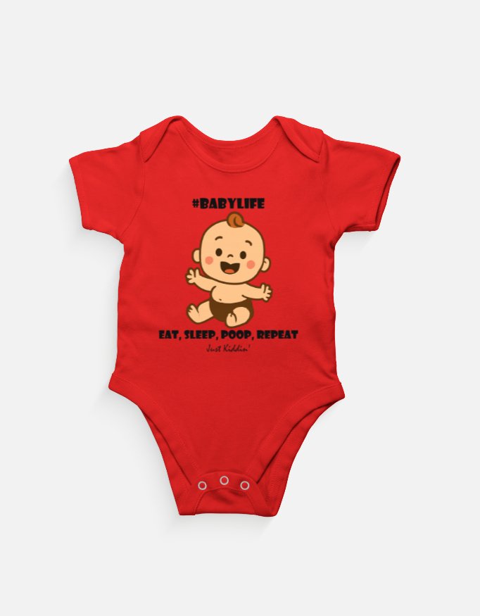 Baby Romper - Baby Life - Red