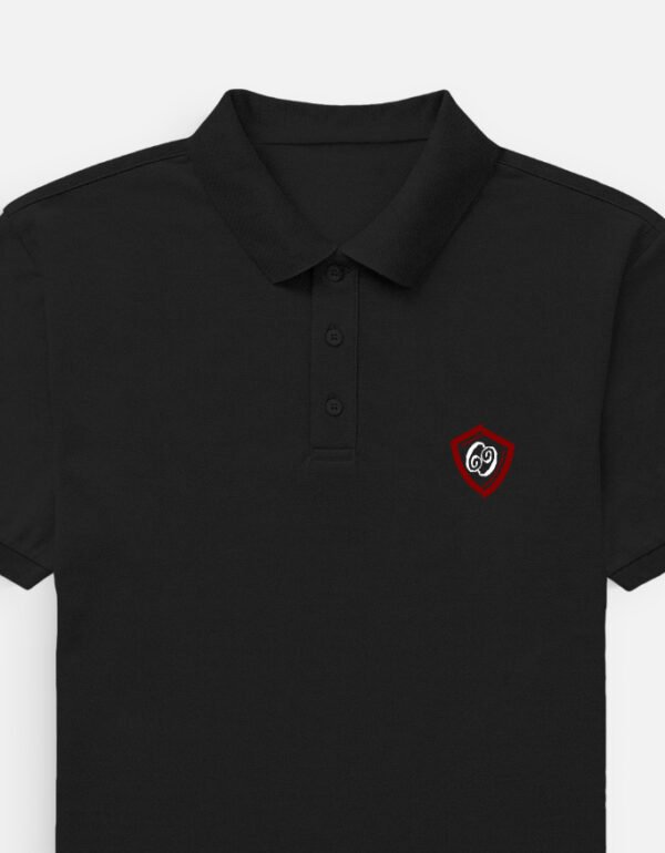 Polo T-Shirt - Motif - Black