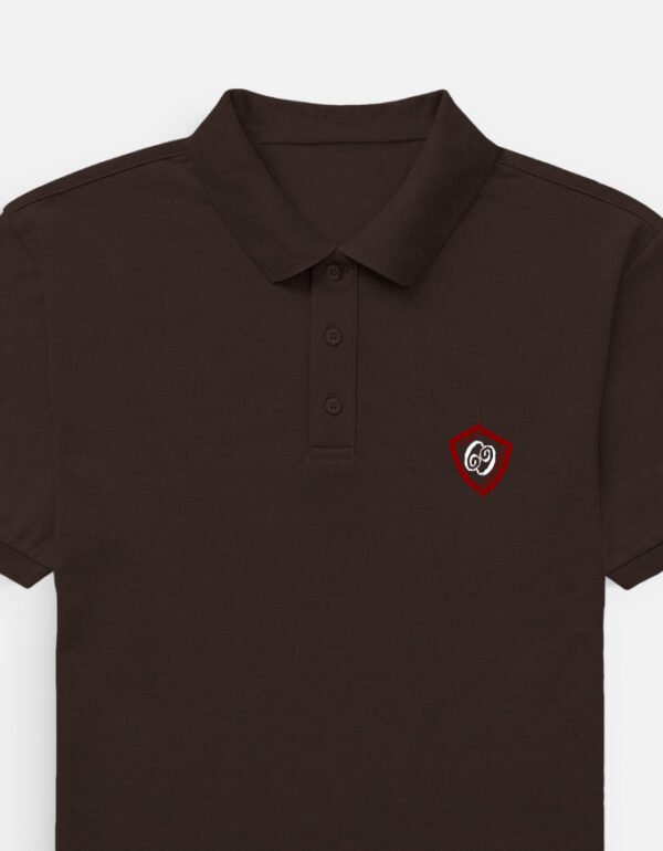 Polo T-Shirt - Motif - Coffee Brown