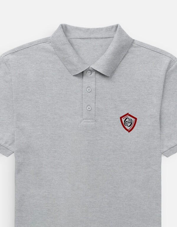 Polo T-Shirt - Motif - Grey Melange