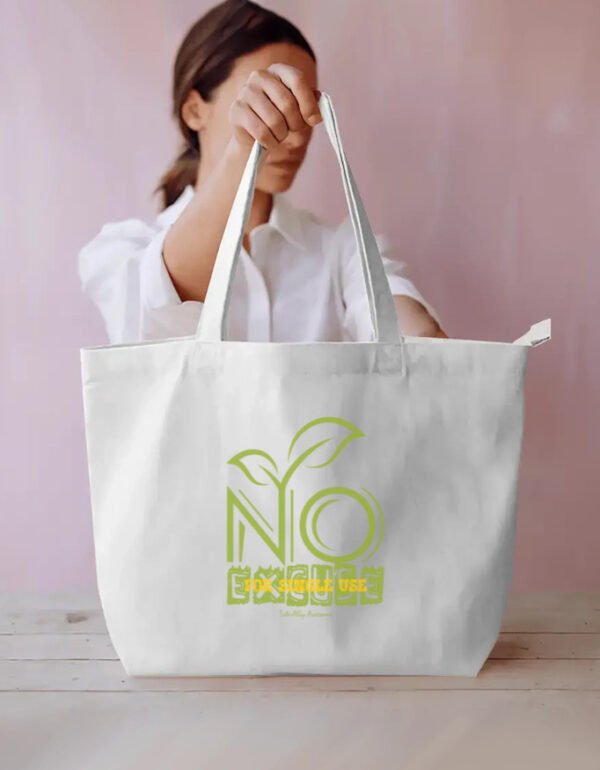 Dual Compartment Tote Bag- No Excuse For Single Use - Image 2