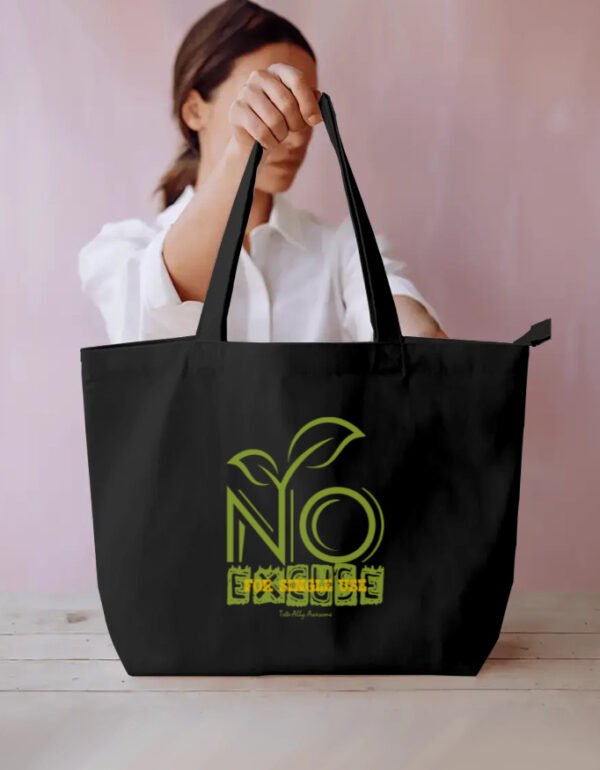 Dual Compartment Tote Bag- No Excuse For Single Use
