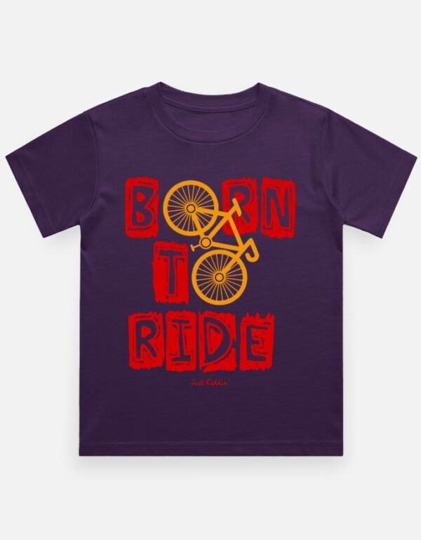Kids T-Shirt - Born To Rode - Purple