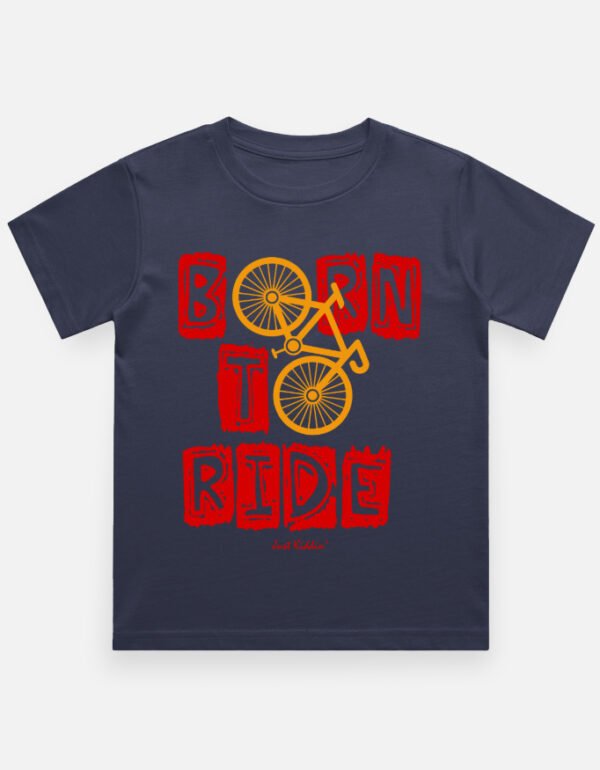 Kids T-Shirt - Born To Rode - Navy Blue