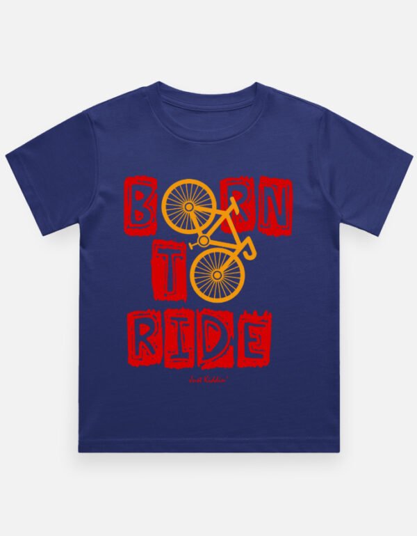 Kids T-Shirt - Born To Rode - Royal Blue