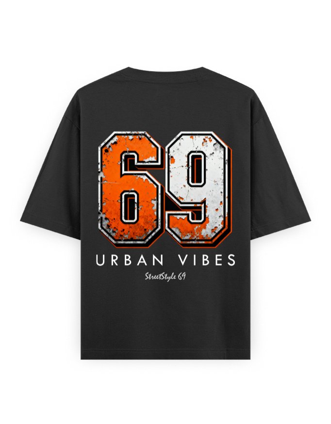 Oversized Baggy Graphic Tees - Urban Vibes - Black