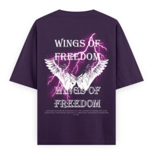 oversized baggy classic tees - wings of freedom -purple