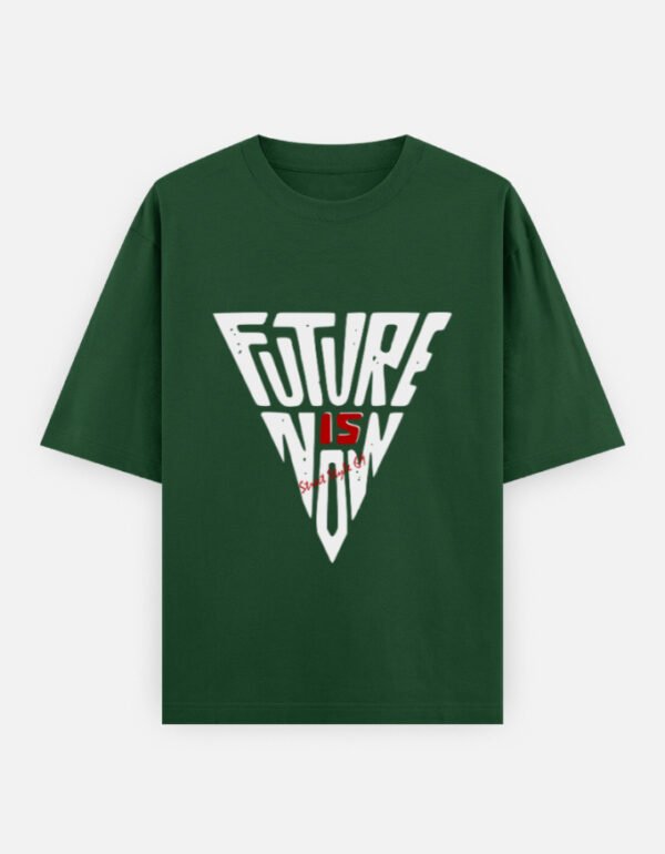 oversized baggy graphic tees - future - bottle green