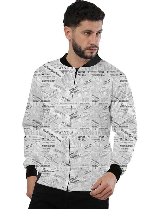 Bomber Jacket -Newspaper Print
