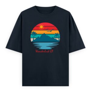 unisex oversized classic t-shirt - wanderlust - navy