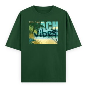 unisex oversized classic t-shirt - beach vibes - bottle green