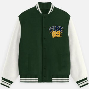 Unisex Varsity Jacket - Vibe 69 - Bottle Green